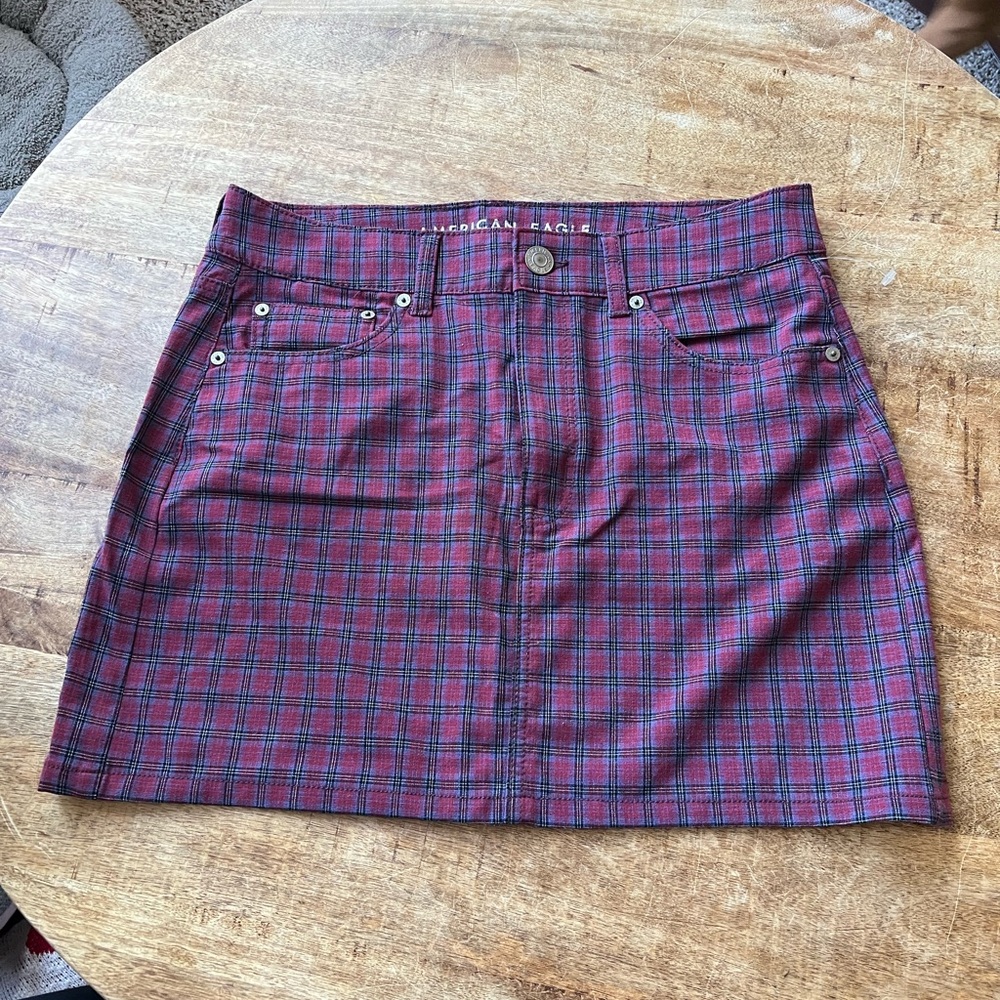 American Eagle Outfitters Plaid Mini Skirt - Red